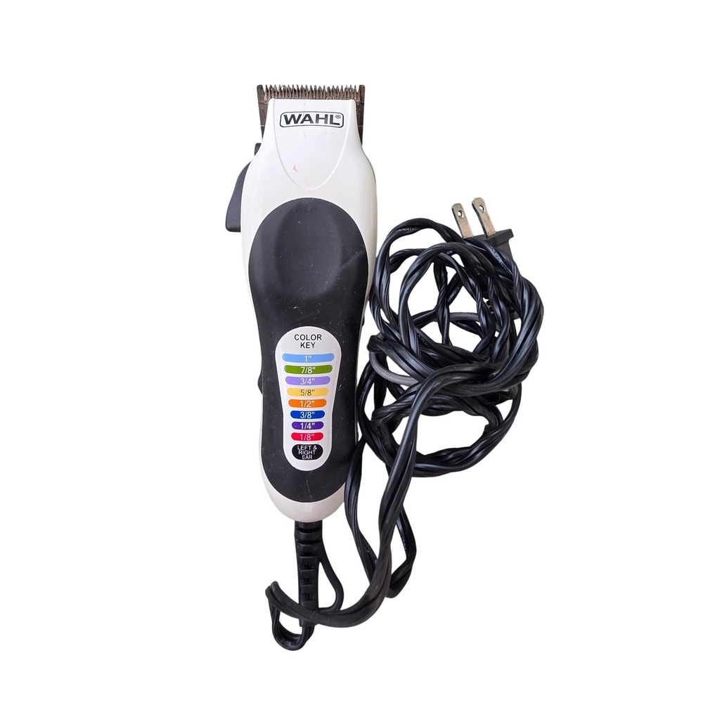 Wahl Color Pro Corded‎ Hair Clipper Electric Trimmer White Black 79300-1001 Z1